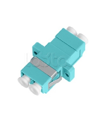 Адаптер NIKOMAX волоконно-оптический, соединительный, многомодовый, стандарта OM3, LC/UPC-LC/UPC, двойной, пластиковый, без шторки, с фланцами, аква, уп-ка 2шт. NIKOMAX (NMF-OA2M3-FN-LCU-LCU-AQ-2) в Новороссийске Проходные адаптеры и розетки оптические Pint