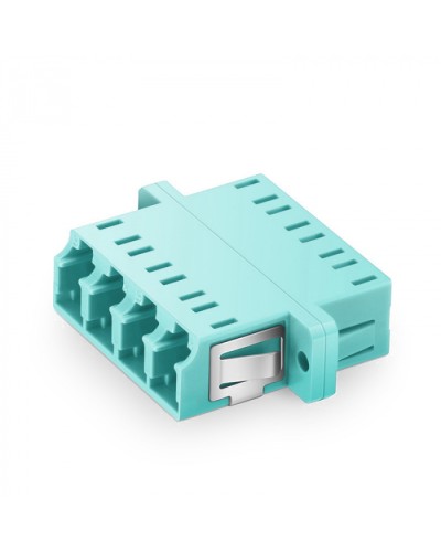 Оптический адаптер OM3, квадро LC, с фланцами, бирюзовый Eurolan (36A-30-4L-02AQ) в Новороссийске Проходные адаптеры и розетки оптические Pintop.ru