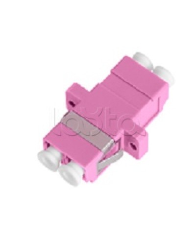 Адаптер NIKOMAX волоконно-оптический, соединительный, многомодовый, стандарта OM4, LC/UPC-LC/UPC, двойной, пластиковый, без шторки, с фланцами, маджента, уп-ка 2шт. NIKOMAX (NMF-OA2M4-FN-LCU-LCU-MG-2) в Новороссийске Проходные адаптеры и розетки оптические 