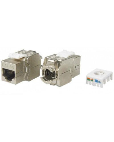 Вставка Keystone Jack RJ-45(8P8C) Hyperline KJ8-8P8C-C6A-180-TLS-SH-F-WH в Новороссийске Модули Keystone Pintop.ru