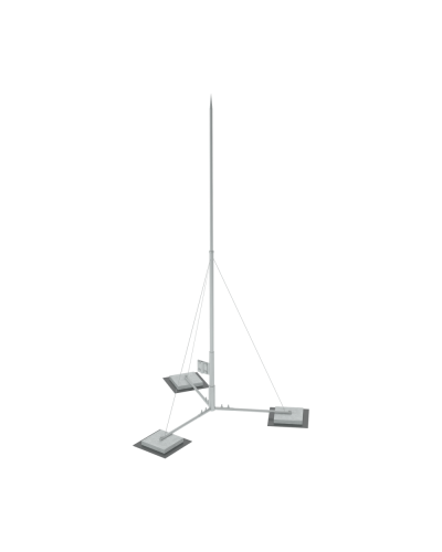 Вольностоящая молниеприемная мачта составная H10,2 м неразборное основание HD КМ-Профиль (TVMR-H10.2 HD) в Новороссийске Монтажные материалы Pintop.ru