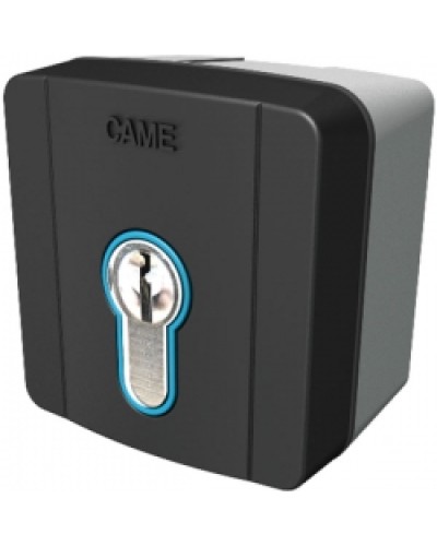 Ключ-выключатель накладной с цилиндром замка DIN и синей подсветкой Came 806SL-0050 в Новороссийске Запчасти для шлагбаумов и автоматики Pintop.ru