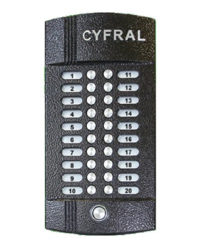 Блок вызова аудиодомофона на 20 абонентов Цифрал M-20M/T в Новороссийске Блоки вызова многоабонентные Pintop.ru