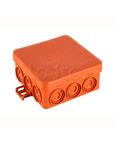 JBL085 Коробка огн. E110, о/п 85х85х38мм, без галогена, 12 вых., IP55, 3P, (0,15-4,0 мм2), цвет оранж. Экопласт (43465HF) в Новороссийске Распределительные коробки Pintop.ru