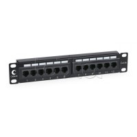 Патч-панель 10", 12 портов RJ-45, категория 5e, Dual IDC Cabeus PL-12-Cat.5e 10"-Dual IDC