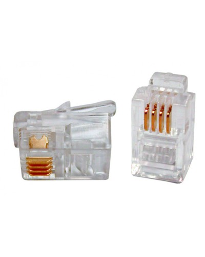 Коннектор телефонный для телефонных трубок Cabeus 4P4C в Новороссийске Коннекторы и разъемы Pintop.ru