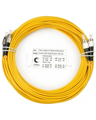 Шнур оптический duplex FC-FC 9/125 sm 25м LSZH Cabeus FOP(d)-9-FC-FC-25m в Новороссийске Патч-корды оптические Pintop.ru