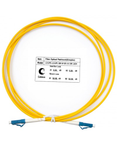 Шнур оптический simplex LC-LC 9/125 SM 2 м LSZH Cabeus FOP(s)-9-LC-LC-2M в Новороссийске Патч-корды оптические Pintop.ru