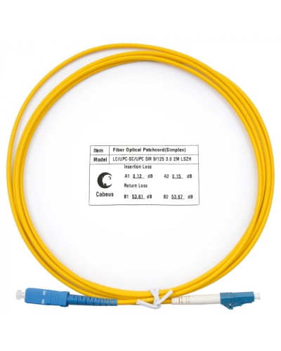 Шнур оптический simplex LC-SC 9/125 SM 2 м LSZH Cabeus FOP(s)-9-LC-SC-2M в Новороссийске Патч-корды оптические Pintop.ru