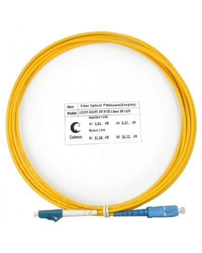 Шнур оптический simplex LC-SC 9/125 SM 3 м LSZH Cabeus FOP(s)-9-LC-SC-3M в Новороссийске Патч-корды оптические Pintop.ru