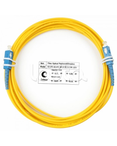 Шнур оптический simplex SC-SC 9/125 SM 5 м LSZH Cabeus FOP(s)-9-SC-SC-5M в Новороссийске Патч-корды оптические Pintop.ru