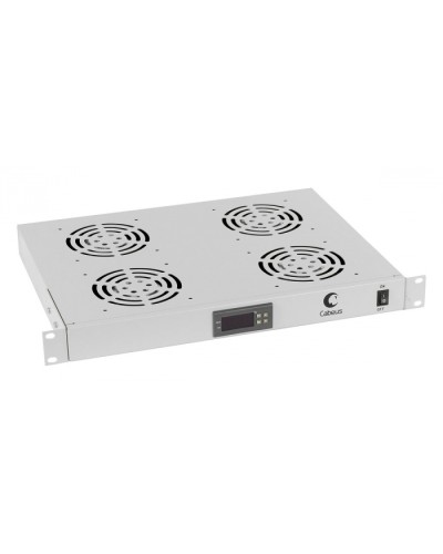 Панель вентиляционная с 4 вентиляторами с цифровым термодатчиком Cabeus JG03t в Новороссийске Вентиляторные модули Pintop.ru