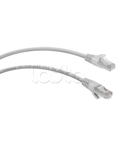 Патч-корд FTP, категория 5e, 1 м, экранированный, серый Cabeus PC-FTP-RJ45-Cat.5e-1m в Новороссийске Патчкорды (медные) Pintop.ru