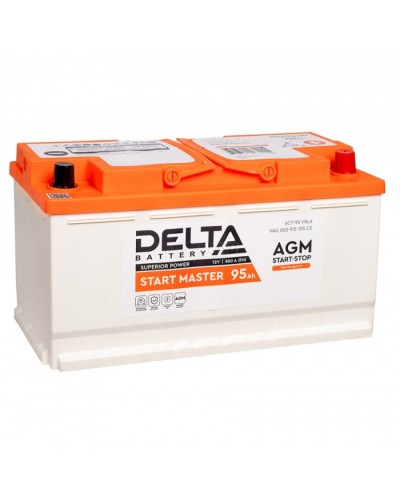 Аккумуляторная батарея 12 - 95 DELTA START MASTER 95 Ah AGM в Новороссийске Электротехническое оборудование Pintop.ru