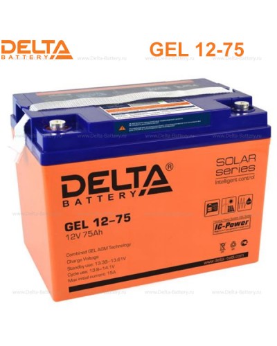 Аккумулятор свинцово-кислотный Delta GEL 12-75 в Новороссийске Электротехническое оборудование Pintop.ru