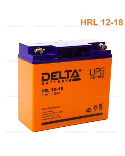 Аккумулятор свинцово-кислотный Delta HRL 12-18 в Новороссийске Электротехническое оборудование Pintop.ru