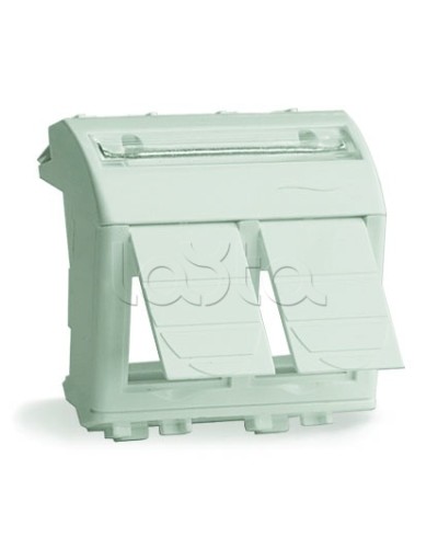 Адаптер для 2-х информационных разъемов Systimax, белый, 2мод DKC 76617B в Новороссийске Аксессуары для стоек и шкафов Pintop.ru