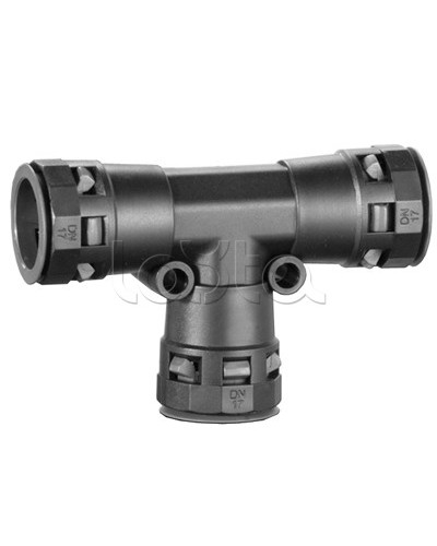 Тройник DN 36/36/36 мм, полиамид, цвет черный DKC PAT36N в Новороссийске Повороты, муфты, тройники Pintop.ru