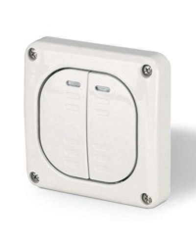 Выключатель однополюсный, двухклавишный DKC DIS1373022 в Новороссийске Аксессуары для стоек и шкафов Pintop.ru