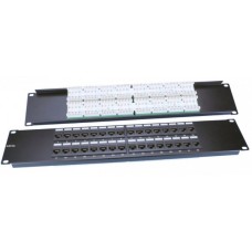 Патч-панель 19", 2U, 48 портов RJ-45, категория 5e, Dual IDC, ROHS, цвет черный Hyperline PP3-19-48-8P8C-C5E-110D
