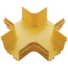 Х-соединитель оптического лотка 120 мм, желтый LANMASTER LAN-OT120-XT