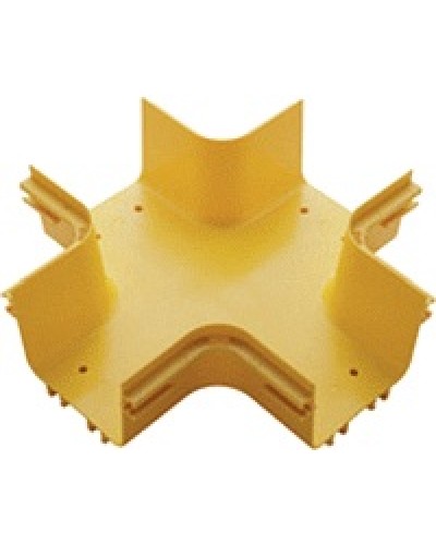 Х-соединитель оптического лотка 120 мм, желтый LANMASTER LAN-OT120-XT в Новороссийске Аксессуары для кабель-канала Pintop.ru