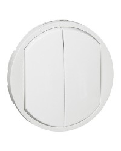 Лицевая панель для выключателя двойного белый Celiane Legrand 068002 в Новороссийске Аксессуары для кабель-канала Pintop.ru