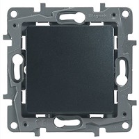Выключатель без фиксации с Н.О./Н.З. контактом 6 A 250 В антрацит Etika Plus Legrand 672614