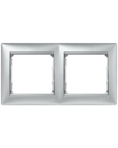 Рамка 2 поста горизонтальный монтаж алюминий Valena Legrand 770152 в Новороссийске Аксессуары для кабель-канала Pintop.ru