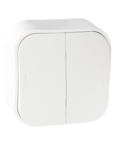 Выключатель двухклавишный Quteo Legrand (782202) в Новороссийске Аксессуары для кабель-канала Pintop.ru