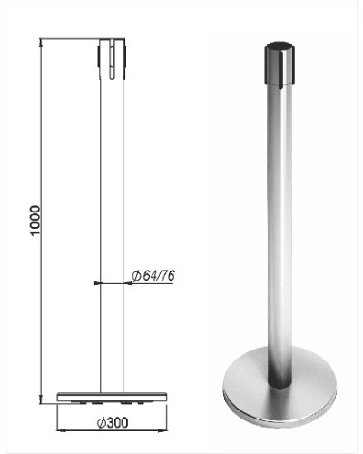 Стойка ограждения передвижная с ремнем Oxgard Стойка ограждения передвижная с ремнем (5 метров красный) (ВЗР2387.06) в Новороссийске Ограждения Pintop.ru