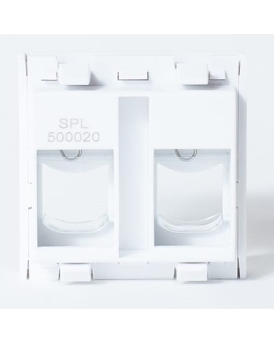 Лицевая панель45x45 мм, для 2 модулей Keystone SPL (500020) в Новороссийске Аксессуары для кабель-канала Pintop.ru