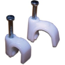 Клипса кабельная круглая, диаметр 8 мм, белая (100шт.уп) TWT TWT-CLR-08