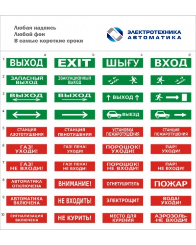Оповещатель табло световое Электротехника и Автоматика КРИСТАЛЛ-12 НИ ПОЖАР в Новороссийске Оповещатели Pintop.ru