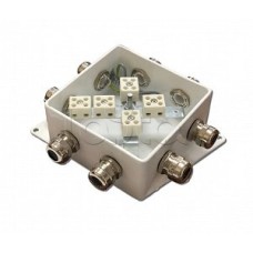 Коробка монтажная огнестойкая Гефест КМ-О (10к*6,0)-IP66-120х120, шесть вводов