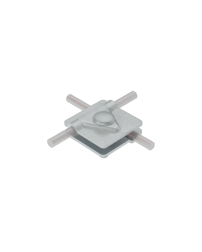 Универсальный соединитель для прутка Ø 5-10 мм с 2 пластинами 40х40 мм КМ-Профиль (2USM-D5-10) в Новороссийске Аксессуары для лотков Pintop.ru