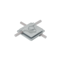 Универсальный соединитель для прутка Ø 5-10 мм с 3 пластинами 40х40 мм КМ-Профиль (3USM-D5-10)