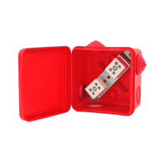 Коробка распределительная огнестойкая КРОПС-П1, IP54, габаритные размеры 100х100х50 мм, для кабелей сечением до 6 мм2, 4 клеммы КМ-Профиль (FRJB-KM-P1-6-04-КРОПС-IP54)