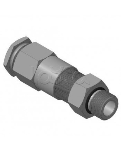 Кабельный ввод для бронированного кабеля с двойным уплотнением резьбой G1/2, внешним диаметром кабеля D=14-18 мм и проходным диаметром кабеля d=8-12 мм Спектрон КВБ-18/12-2У-М-G1/2 в Новороссийске Аксессуары для кабель-канала Pintop.ru