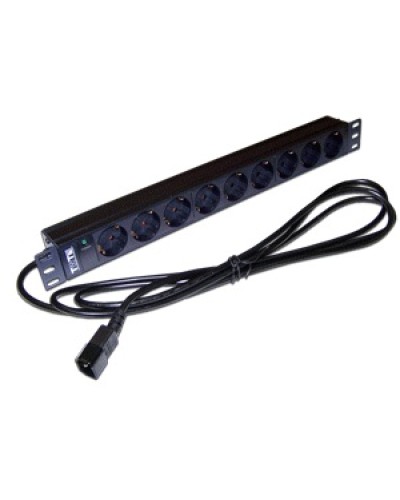 Блок розеток 19 9 шт. без выключателя, 10A 250V, шнур питания с вилкой C14, 3.0 м TWT TWT-PDU19-10A9P4-3.0 в Новороссийске Блоки розеток Pintop.ru