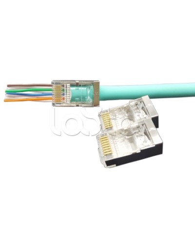 Разъем легкой оконцовки RJ-45 (8P8C) под витую пару Hyperline (PLEZ-8P8C-U-C6-100) в Новороссийске Патч-корды и пигтейлы Pintop.ru