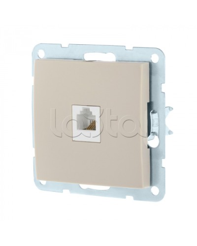 Розетка телефонная RJ-12 с накладкой (бежевый) LK60 Экопласт (865501-1) в Новороссийске Розетки компьютерные и телефонные Pintop.ru