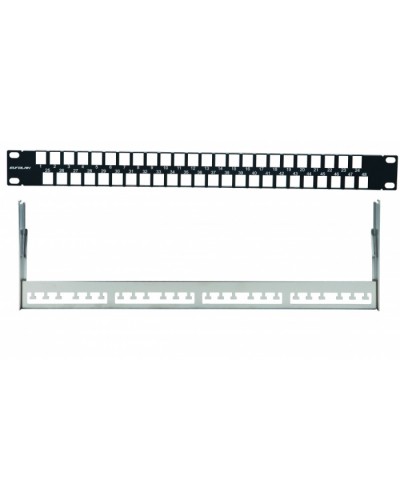 Наборная коммутационная панель 19”, 1U, 48 портов UTP/FTP Eurolan (27F-00-48BL) в Новороссийске Патч-панели Pintop.ru