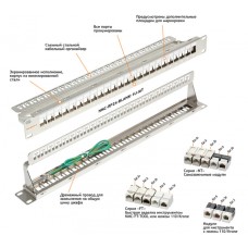 Патч-панель 19", 1U, 24xKeystone UTP/STP NIKOMAX (NMC-RP24-BLANK-1U-MT)