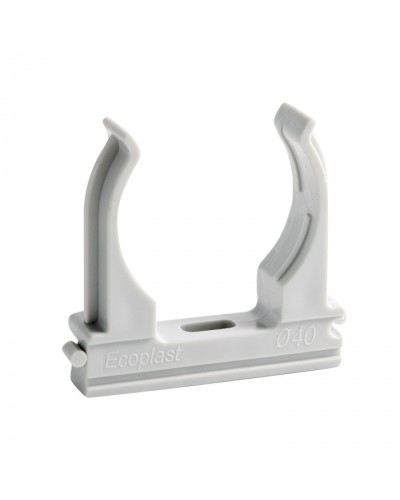 CF40G Держатель (клипса), без галогена, для труб D40мм (10шт) Экопласт (41740-10HF) в Новороссийске Держатели, клипсы, скобы Pintop.ru