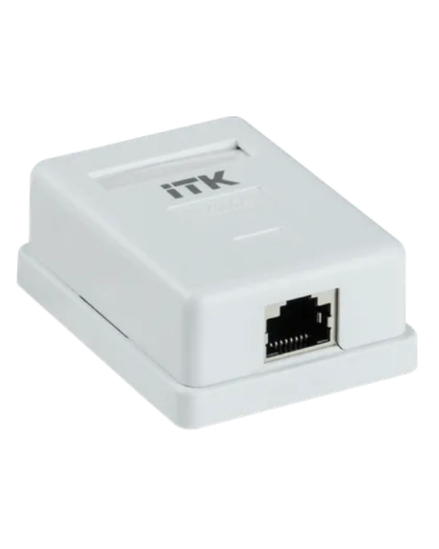 Настенная розетка, разъем RJ-45 (8P8C) категории 5е, FTP 1-порт ITK (CS2-1C5EF-12) в Новороссийске Розетки компьютерные и телефонные Pintop.ru