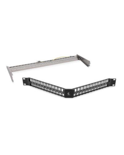 Угловая модульная патч-панель 19, 48 портов, 1U Cabeus (PLBHD-48-CON-SH) в Новороссийске Патч панель Pintop.ru