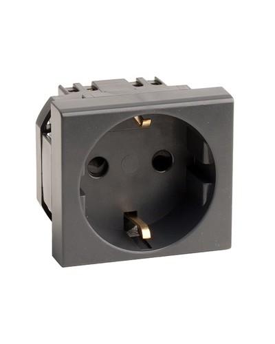 Розетка силовая 2Р+Е, со шторками, «Viva», 2 мод., цвет черный DKC (45205) в Новороссийске Аксессуары для кабель-канала Pintop.ru