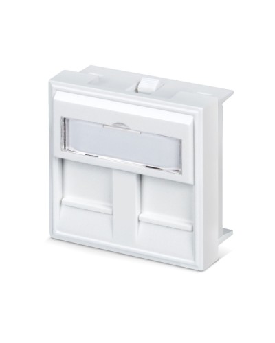 Вставка 45x45 (Mosaic) для 2 модулей формата Keystone Jack с маркером (FP-45-2M) Пожтехкабель СКС (202-032) в Новороссийске Модули Keystone Pintop.ru