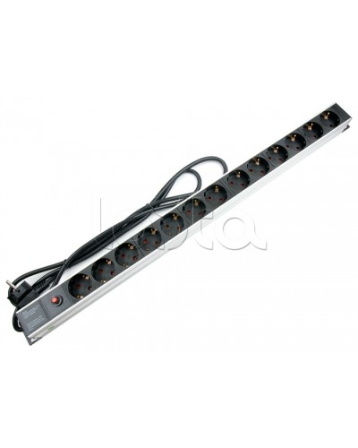 Блок евророзеток для 19 шкафов, 13 розеток, фильтр, 16 A Cabeus PDU-13P-F-2EU в Новороссийске Блоки розеток Pintop.ru